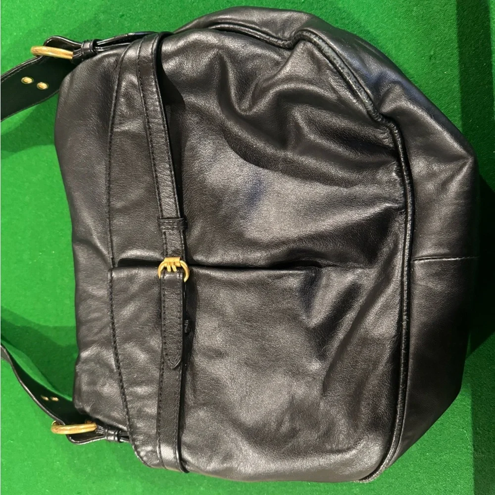 Marc Jacobs Black Shoulder Bag with Gold Bird Accents